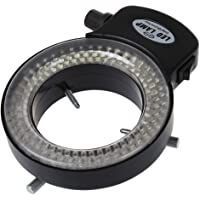 Adanse 144 LED microscopio anillo luz anillo 0-100% ajustable lámpara para microcope anillo iluminación